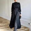 Breezy Dress for Summer – Floral A-Line with Adjustable Waist & Long Sleeves - Image 5