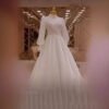 a white dress on a mannequin, islamic bride dress