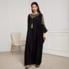 muslim women,Fashionable Elegant Blouse Embroidered Dress - Image 9