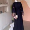 muslim women clothing,Temperament Printed Loose Long Muslim Gown Dress - Image 4
