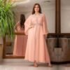 Stylish Abaya Style, Fashion Hot Drill Long-sleeved Dress 21 a woman in a pink dress, Stylish Abaya Style