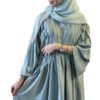 Glamorous Abayas Fashion – Light Green Robe with Sequin Elegance - Image 3