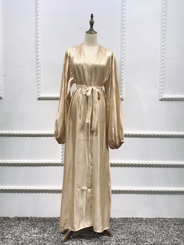 Alternative view of Bubble Sleeve Cardigan Elegant Long Dress In Dubai,abaya fashion islam
