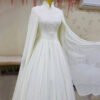 islamic dress wedding,Lace Slim Long Wedding Dress - Image 3