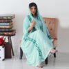 Chiffon Long Muslim Embroidered Crew Neck Dress With Headscarf,fashion abayas - Image 9