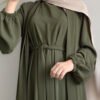 abaya women, Turkey Dubai Solid Color Two-piece Suit - Image 5