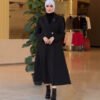 a woman in a black coat, winter women coats