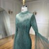 Elegant Flounced Sleeve Split Fishtail Dress,islamic bridal dresses, - Image 2