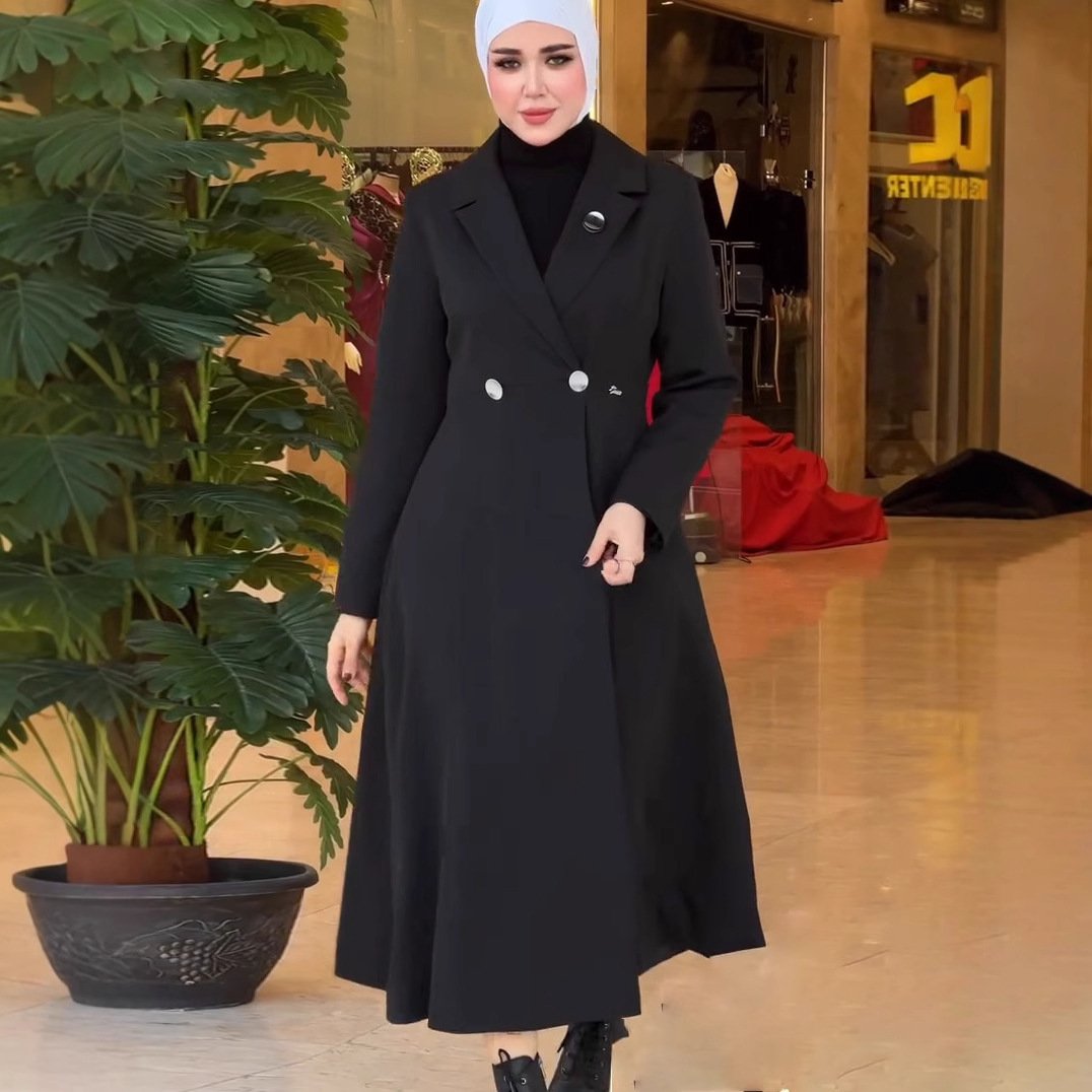 winter women coats,Elegant Mid-length Robe Trench Coat 4 winter women coats,Elegant Mid-length Robe Trench Coat - Image 4