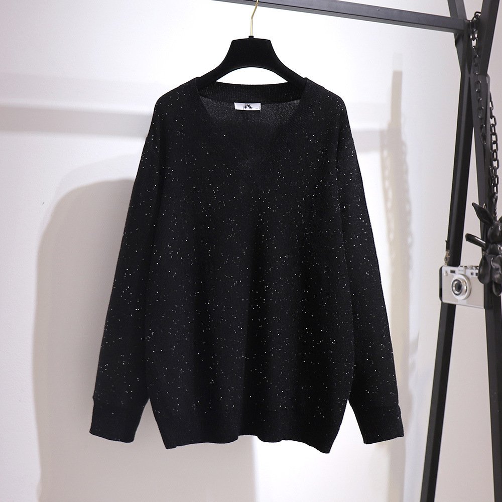 Fat Sister V-neck Sweater Korean Style Gold Velvet Skirt 9 Fat Sister V-neck Sweater Korean Style Gold Velvet Skirt - Image 9