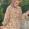 Ruffled Collar Conservative Dress,abaya for cheap - Image 3