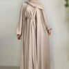 abaya women, Turkey Dubai Solid Color Two-piece Suit - Image 3