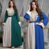 a woman in a dress,abaya dress