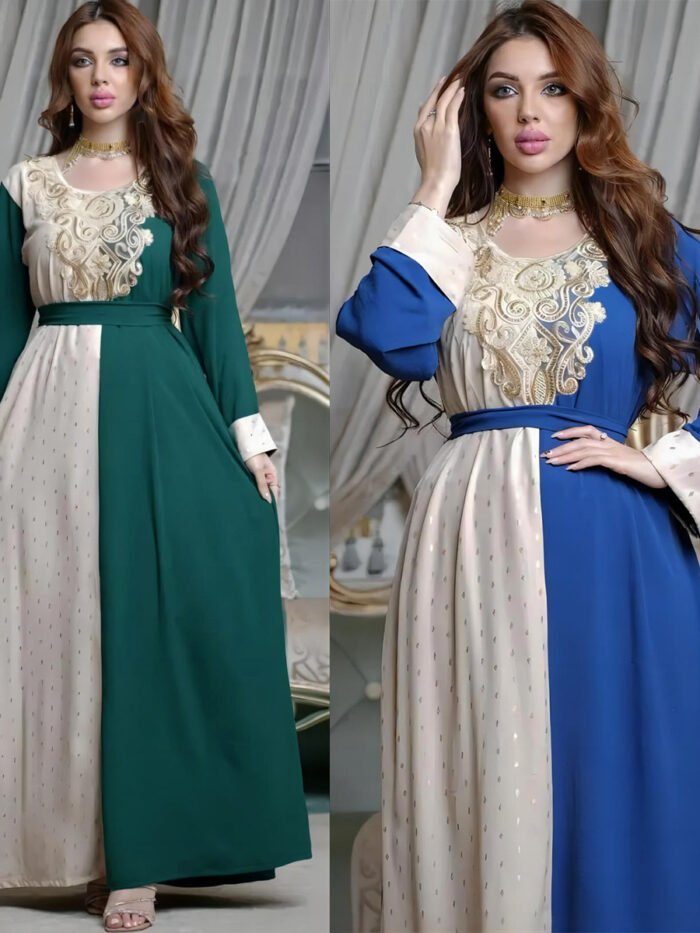 a woman in a dress,abaya dress