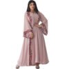 Chiffon Long Muslim Embroidered Crew Neck Dress With Headscarf,fashion abayas - Image 4