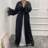 Cardigan Fashion Fur Lace,fashion and abaya - Image 4