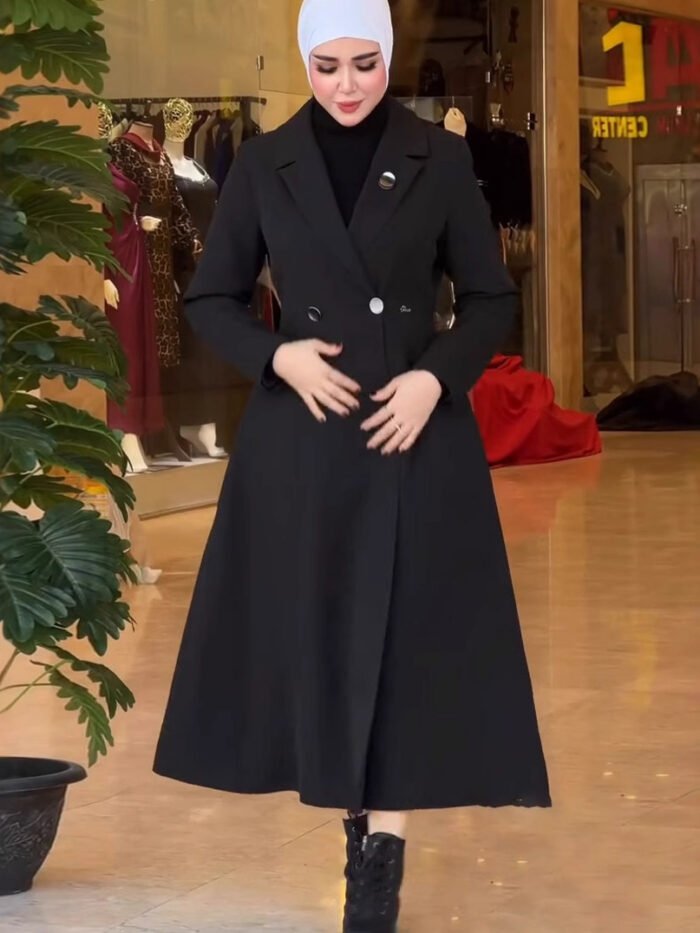 Alternative view of winter women coats,Elegant Mid-length Robe Trench Coat