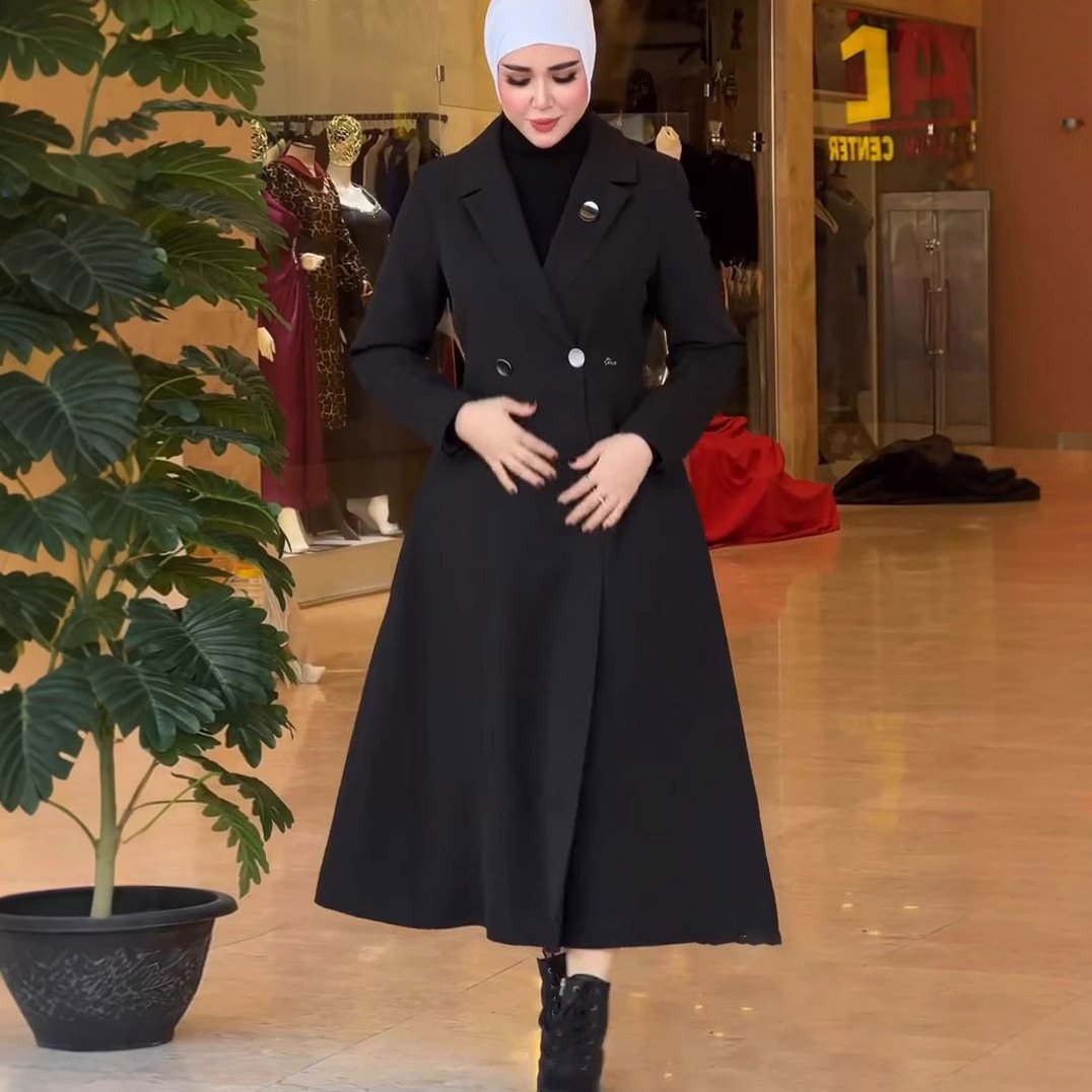 winter women coats,Elegant Mid-length Robe Trench Coat 2 winter women coats,Elegant Mid-length Robe Trench Coat - Image 2