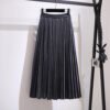 Fat Sister V-neck Sweater Korean Style Gold Velvet Skirt 17 Fat Sister V-neck Sweater Korean Style Gold Velvet Skirt - Image 8