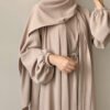 abaya women, Turkey Dubai Solid Color Two-piece Suit - Image 8