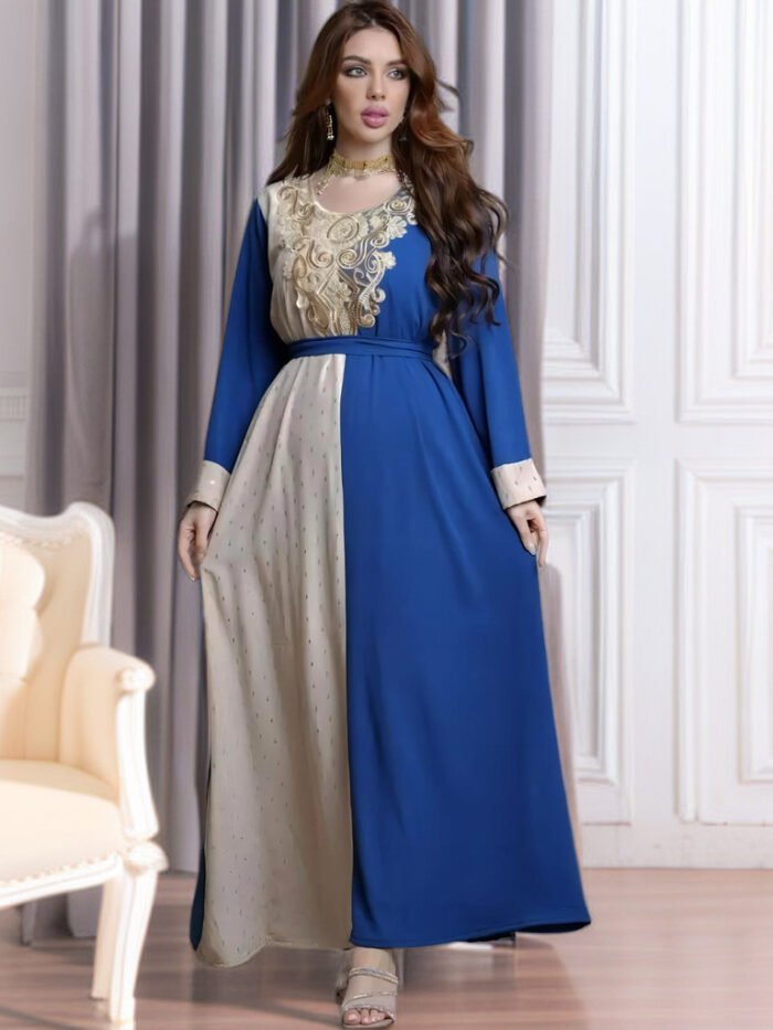 Alternative view of Embroidery Applique Muslim Tunic Robe Dress,abaya dress