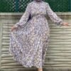 Ruffled Collar Conservative Dress,abaya for cheap - Image 4