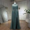 Elegant Flounced Sleeve Split Fishtail Dress,islamic bridal dresses, 11 a mannequin wearing a dress, islamic bridal dresses