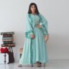Chiffon Long Muslim Embroidered Crew Neck Dress With Headscarf,fashion abayas - Image 3