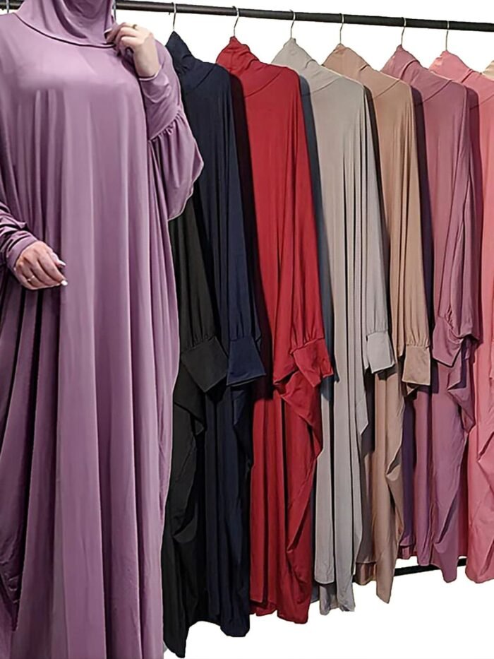 Alternative view of diamond fashion store,Long Sleeve Loose Robe Abaya