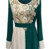 Embroidery Applique Muslim Tunic Robe Dress,abaya dress - Image 5