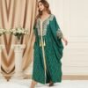 Sleeve Bow Tie Plus Size Tassel Split Dress,abaya websites - Image 2