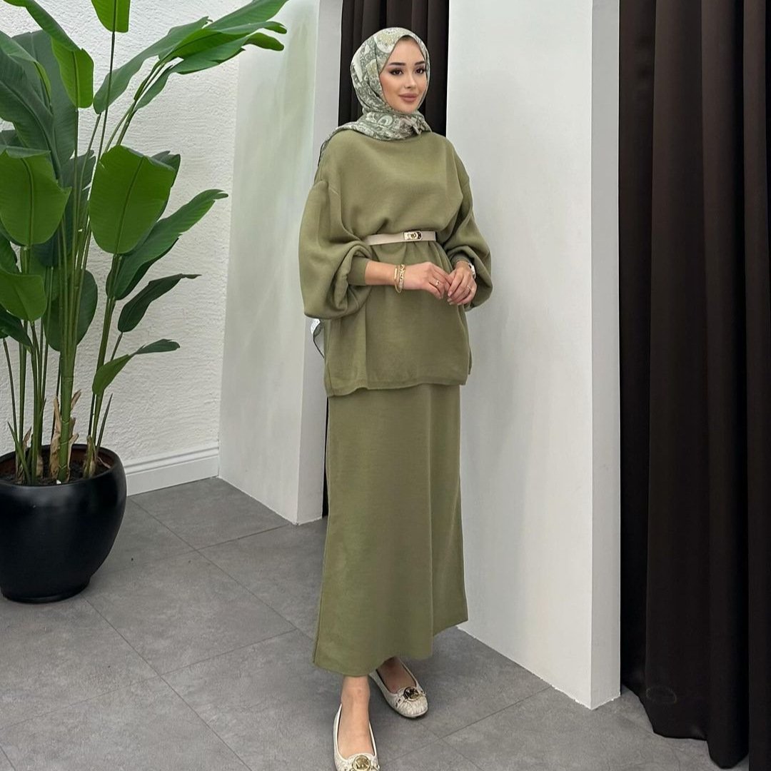 skirts for women, Skirt Two-piece Set - Matcha , S
