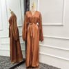 Bubble Sleeve Cardigan Elegant Long Dress In Dubai,abaya fashion islam - Image 3