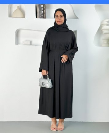 New Pure Color Tied Long Robe,muslim prom dresses - Black , XLorXXL