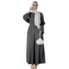 New Pure Color Tied Long Robe,muslim prom dresses - Image 5
