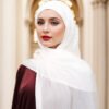 headscarf fashion,Bright Silk Island Wrinkle - Image 7