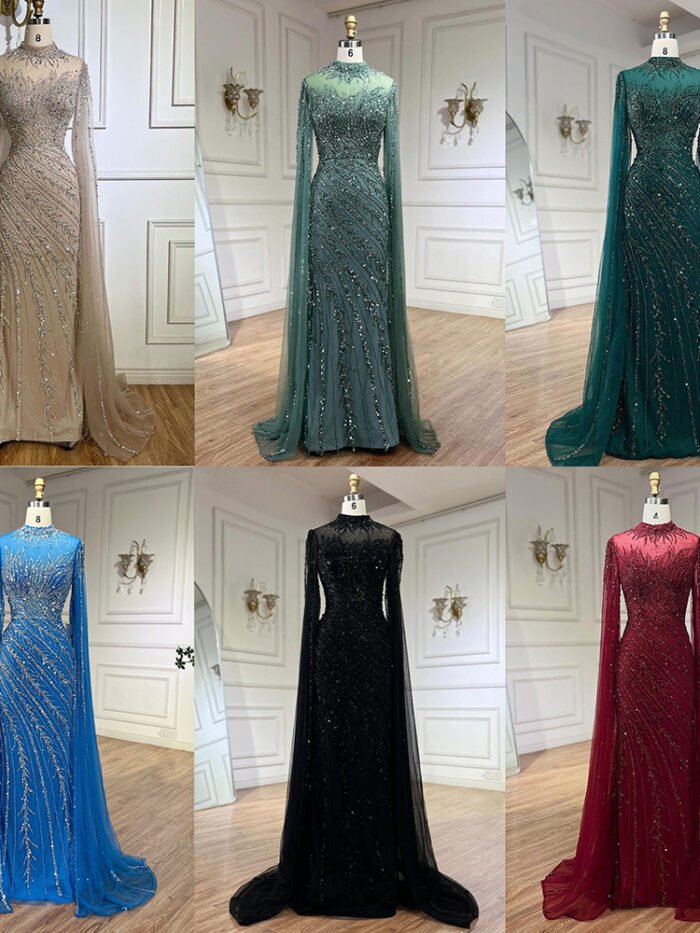 a group of dresses on mannequins,wedding dress for muslims