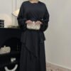 islamic clothes women,Women's Simple Solid Color Robe Dress 11 a woman in a black dress,islamic clothes women