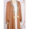 Luxe Satin Abaya Dress – Diamond Accents in Elegant Green - Image 6