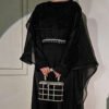 muslim dress,Women's Muslim Clothing Simple Cloak Robe Starry Robe 10 a woman in a black dress,muslim dress