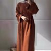 Long Sleeve Knitted Dress,abaya winter - Image 6