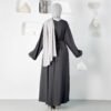 New Pure Color Tied Long Robe,muslim prom dresses - Image 2
