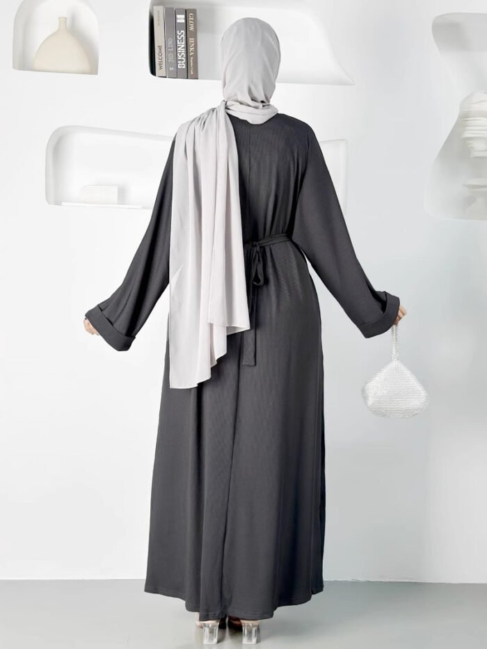 Alternative view of New Pure Color Tied Long Robe,muslim prom dresses
