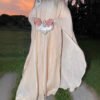 a woman in a white dress, formal modest dresses
