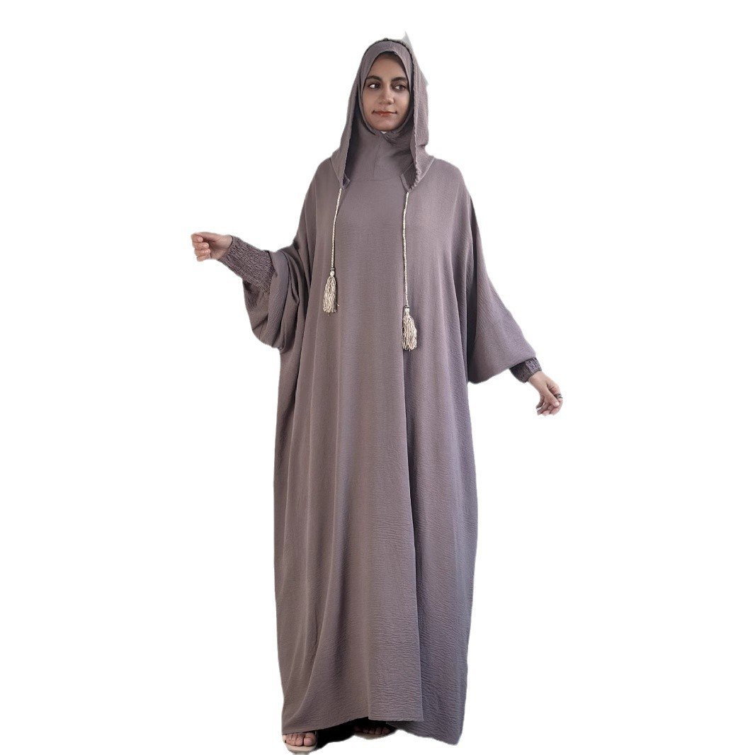Women's Solid Color hijab and dress - Taro Color , L