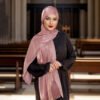 headscarf fashion,Bright Silk Island Wrinkle - Image 5