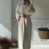 Long Sleeve Knitted Dress,abaya winter - Image 2