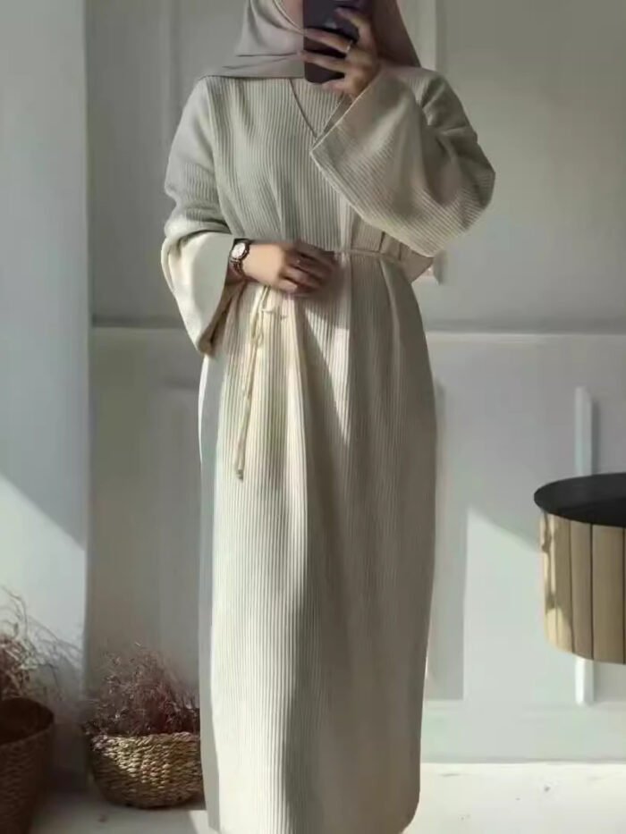Alternative view of Long Sleeve Knitted Dress,abaya winter