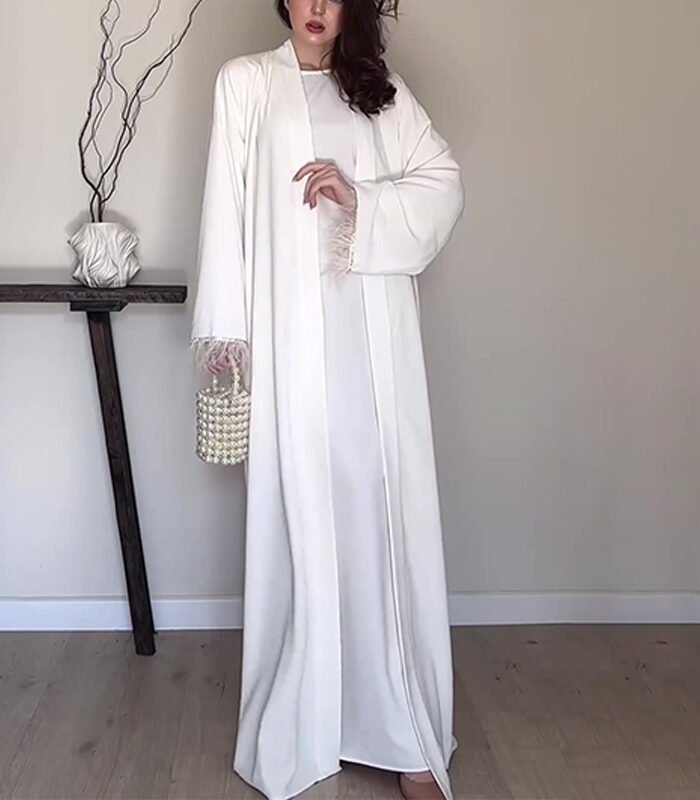 a woman in a white dress, Conservative White Dresses