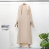 Amazing Cotton Abaya: Casual Loose Robe with Headscarf - Image 5